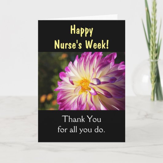 幸せなナースの週の挨拶状はナース感謝していしています サンキューカード (正面)