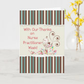 幸せなナースの開業医の週、グループから、鳥 カード (黄色い花)