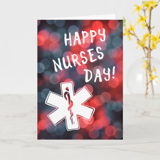 幸せなナース日 カード (黄色い花)