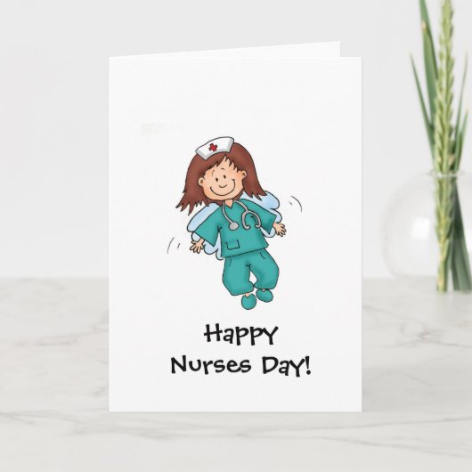 幸せなナース日-挨拶状 カード (正面)