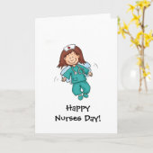 幸せなナース日-挨拶状 カード (黄色い花)