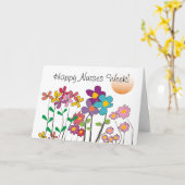 幸せなナース週間グリーティングカード カード (黄色い花)