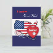 幸せなナース週間。アメリカ愛国的カード サンキューカード (スタンド正面)