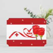 幸せなナース週間。赤いバラ カード (スタンド正面)