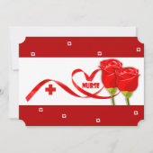 幸せなナース週間。赤いバラ カード (正面)