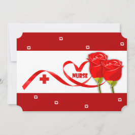 幸せなナース週間。赤いバラ カード