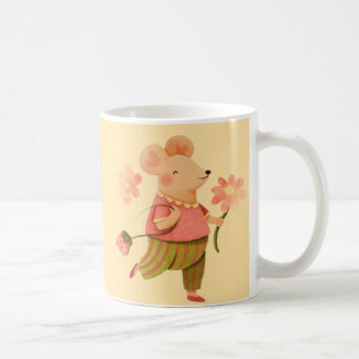 幸せなネズミの花束 – 幻想的なコーヒーマグ コーヒーマグカップ