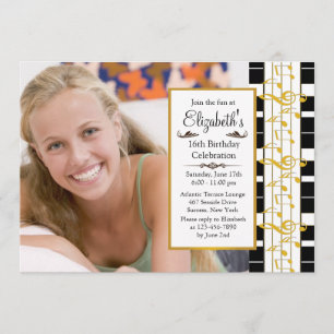 幸せなノートの写真の誕生日の招待状 招待状