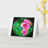 幸せなハイビスカスのすべての行事の挨拶状 カード (黄色い花)