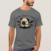 幸せなハウルOウィーンパグとこうもり Tシャツ (正面)