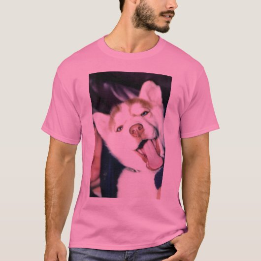 幸せなハスキー Tシャツ (正面)