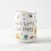 幸せなハチさん 気にするな Bee Happy コーヒーマグカップ (中央)