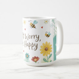 幸せなハチさん 気にするな Bee Happy コーヒーマグカップ