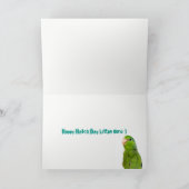 幸せなハッチ日の鳥の誕生日の挨拶状の芸術 カード (内部)