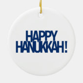 幸せなハヌカーのユダヤ人のコーギーのコーギー犬の子犬 セラミックオーナメント (裏面)