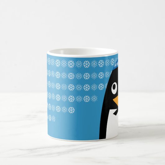 幸せなハヌカーのユダヤ人のペンギンのヤムルカ モーフィングマグカップ (中央)