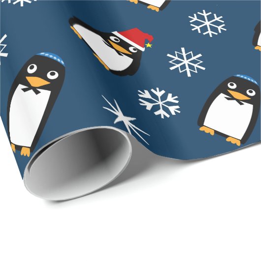 幸せなハヌカーのユダヤ人のペンギンのヤムルカ ラッピングペーパー (ロールコーナー)