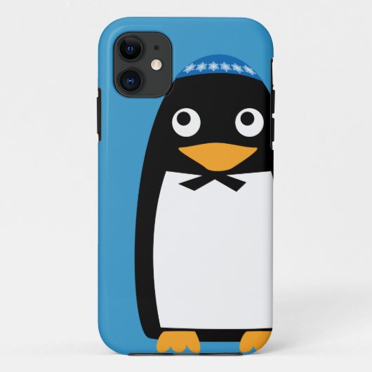 幸せなハヌカーのユダヤ人のペンギンのヤムルカ Case-Mate iPhoneケース (裏面)