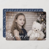 幸せなハヌカーの写真カード シーズンカード (正面/裏面)