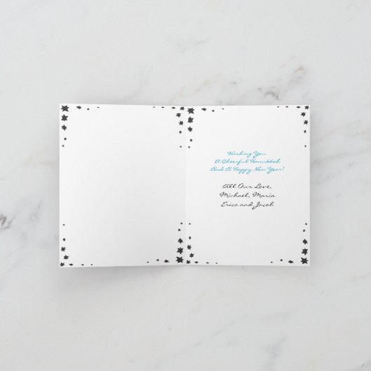 幸せなハヌカーの木の挨拶状の休日2010年 シーズンカード (内部)