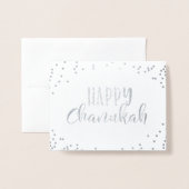 幸せなハヌカー（ユダヤ教の祭り） 箔カード (封筒付き正面)