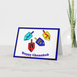 幸せなハヌカー（ユダヤ教の祭り） Dreidels シーズンカード
