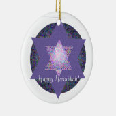 幸せなハヌカー! 多彩ダビデの星 セラミックオーナメント (右)