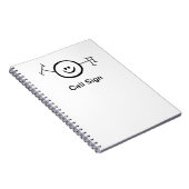 幸せなハムのアマチュア無線のノート ノートブック (右側)