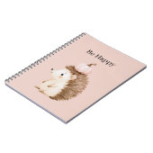 幸せなハリネズミのピンクのかぼちゃ ノートブック (左側)