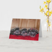 幸せなハリネズミ日! カード (黄色い花)