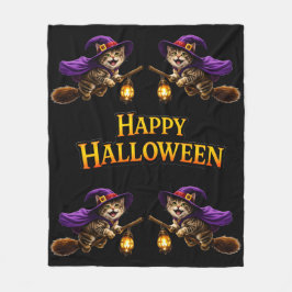幸せなハロウィンのフリースブランケット フリースブランケット