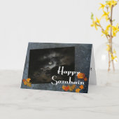 幸せなハロウィン – 満月/紅葉 カード (黄色い花)