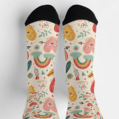 幸せなハートお洒落- Valentine's Day Pattern ソックス (上部)