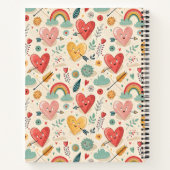 幸せなハートお洒落- Valentine's Day Pattern ノートブック (裏面)
