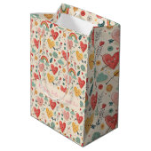幸せなハートお洒落- Valentine's Day Pattern ミディアムペーパーバッグ (裏面アングル)