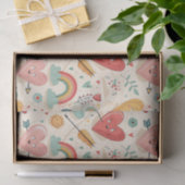 幸せなハートお洒落- Valentine's Day Pattern 薄葉紙 (ギフト)