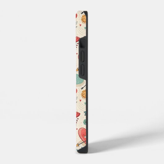 幸せなハートお洒落- Valentine's Day Pattern iPhoneケース (左側面)
