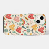 幸せなハートお洒落- Valentine's Day Pattern iPhoneケース (裏面横)