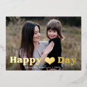 幸せなハートの日フォトバレンタインデー 箔シーズンカード (正面)
