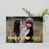 幸せなハートの日フォトバレンタインデー 箔シーズンカード (立ち正面)
