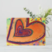 幸せなハートカスタム招待状または招待状 招待状 (スタンド正面)