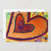 幸せなハートカスタム招待状または招待状 招待状 (正面/裏面)