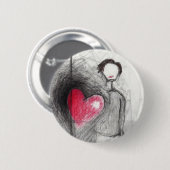 幸せなハートボタン 缶バッジ (正面&裏面)