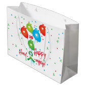 幸せなハート数珠のバルーン移植 ラージペーパーバッグ (裏面アングル)