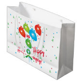 幸せなハート数珠のバルーン移植 ラージペーパーバッグ (正面アングル)