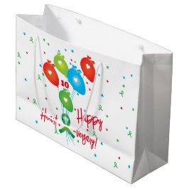 幸せなハート数珠のバルーン移植 ラージペーパーバッグ