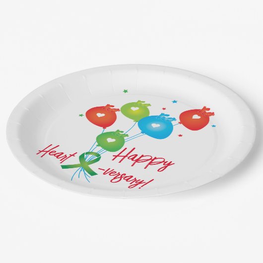 幸せなハート数珠バルーン ペーパープレート (アングル)