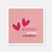 幸せなハート スタンダードカクテルナプキン (正面)