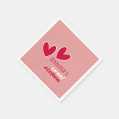 幸せなハート スタンダードカクテルナプキン (角)