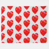 幸せなハート! フリースブランケット (正面(横))